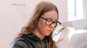 student working in a lab