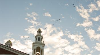 Ira Allen Chapel against the sky