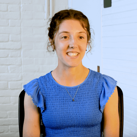 Elisabeth Roadcap being interviewed in the CALS conference room