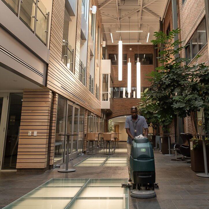 custodian buffing floor