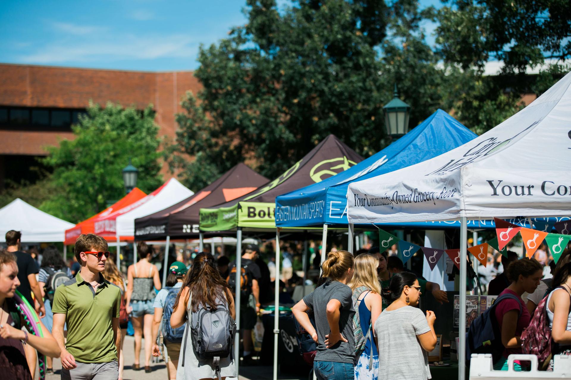 Students walking on campus
