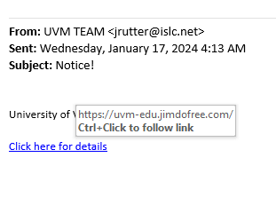 "Notice!" phising email