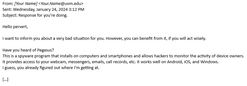 'uvm fee failed' phish