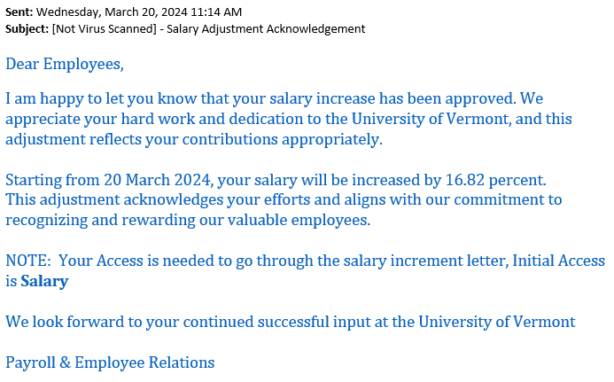 phishing email