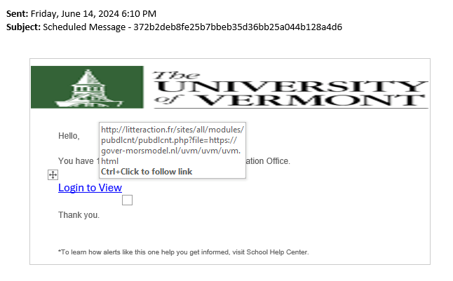 a phishing scam email