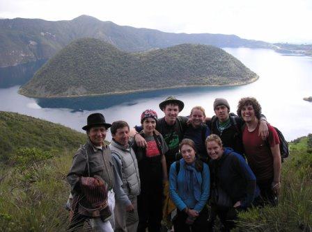 group in front of a waterview