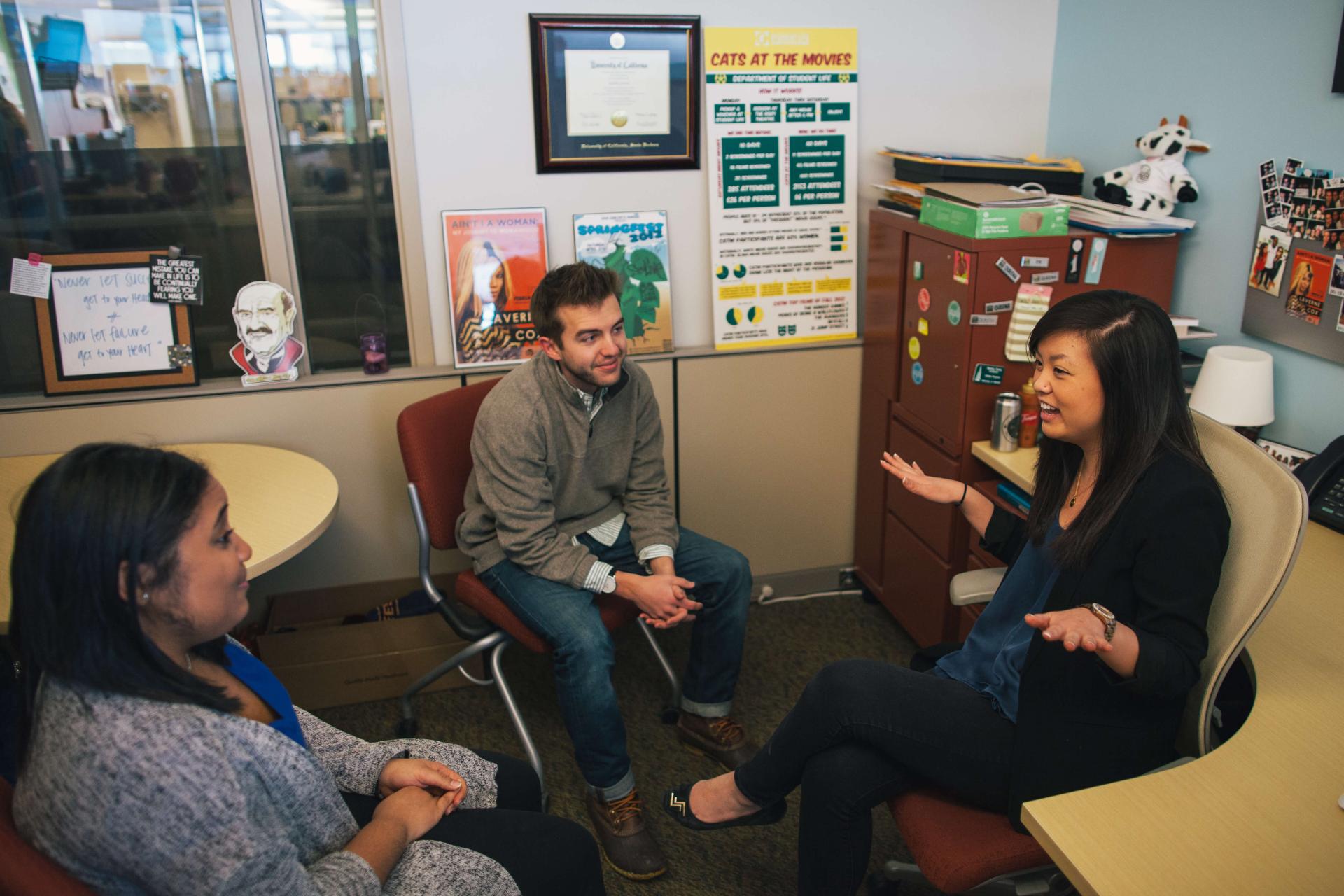 Students talking in circle
