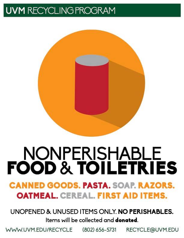 Bin for nonperishable donations.