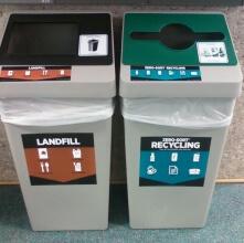 landfill and recycling bins
