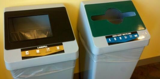 recycling bins
