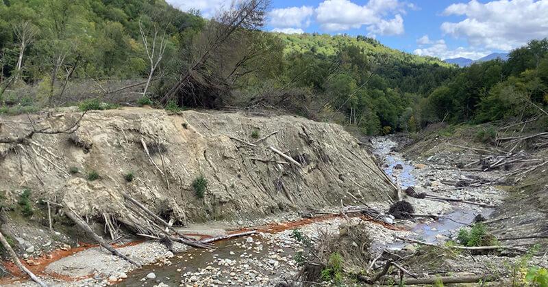 Scene of erosion at a Vermont waterway