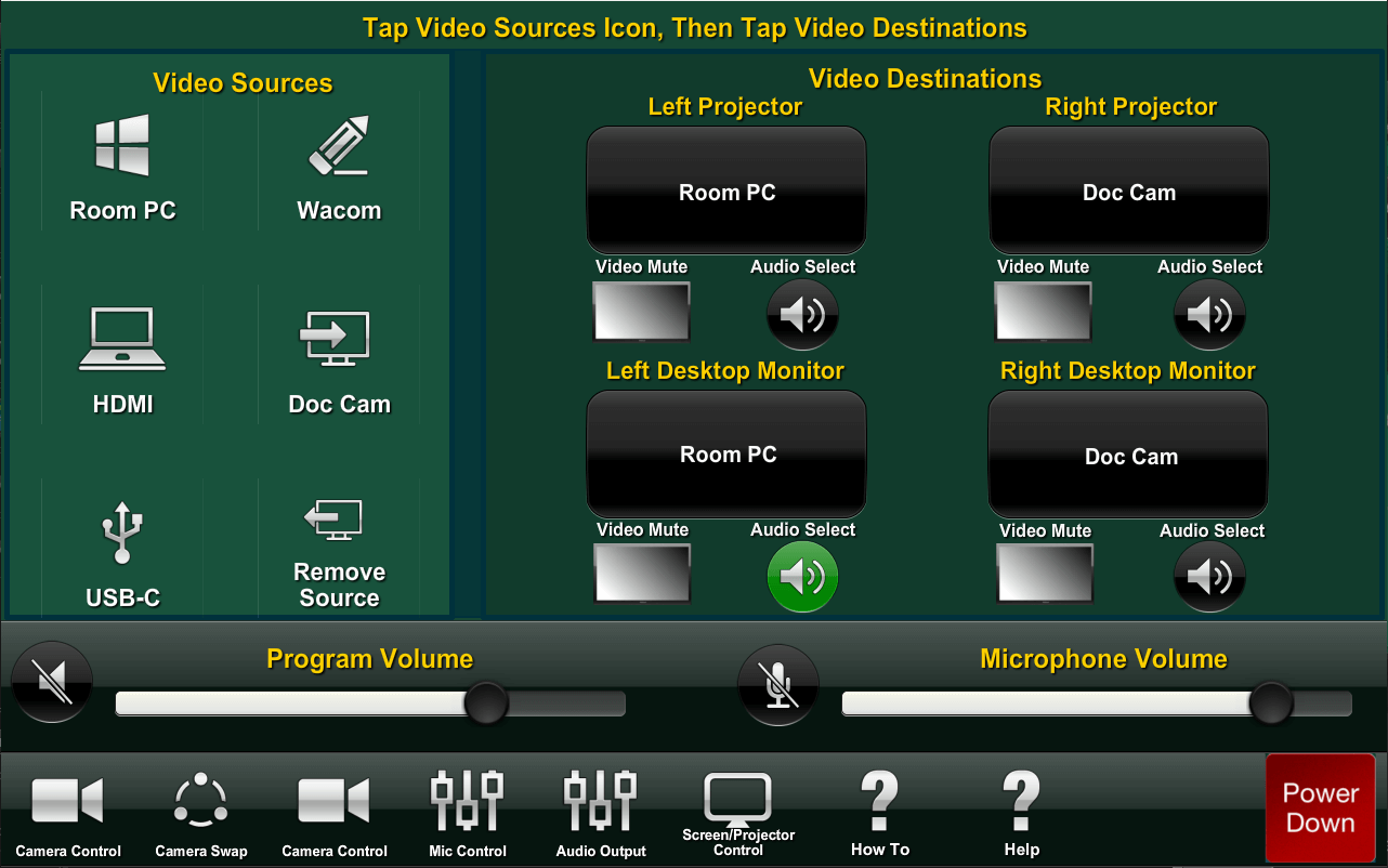 Crestron dual screen example