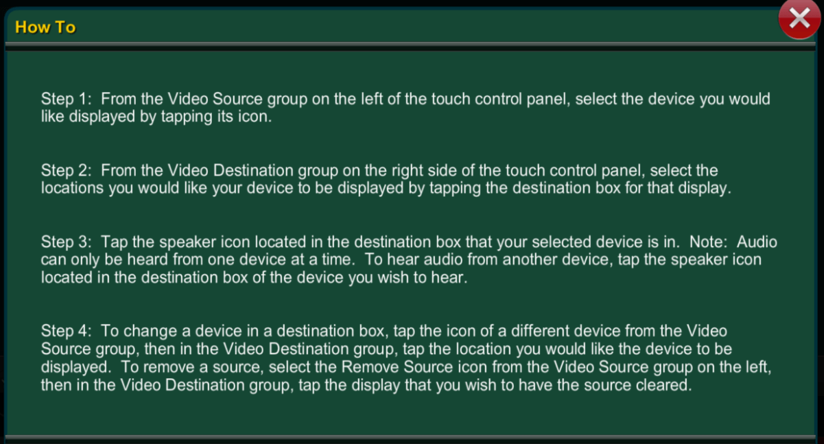Crestron how-to screen