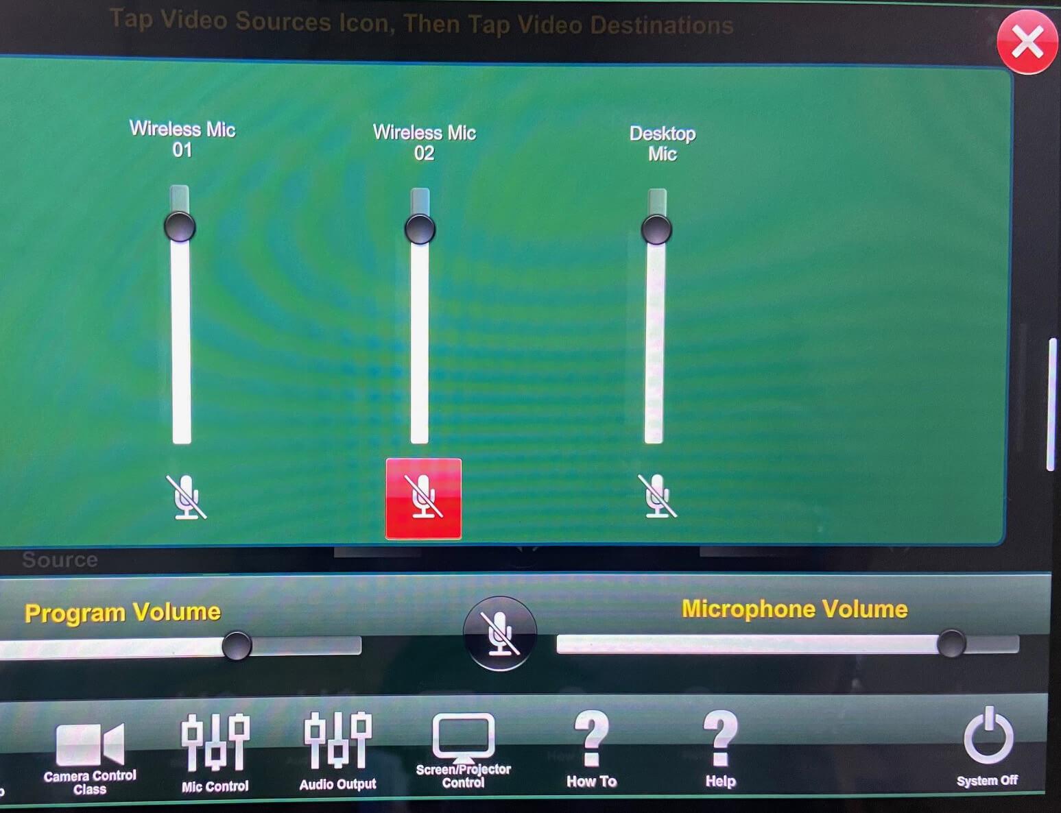 Crestron mic mute controls
