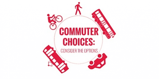 an illustration of the globe with a person and two buses, a car, and a bike