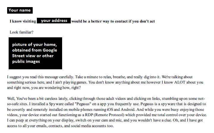 home address based phishing scam