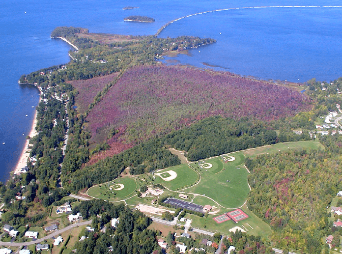 Aerial photo of Colchester Bog