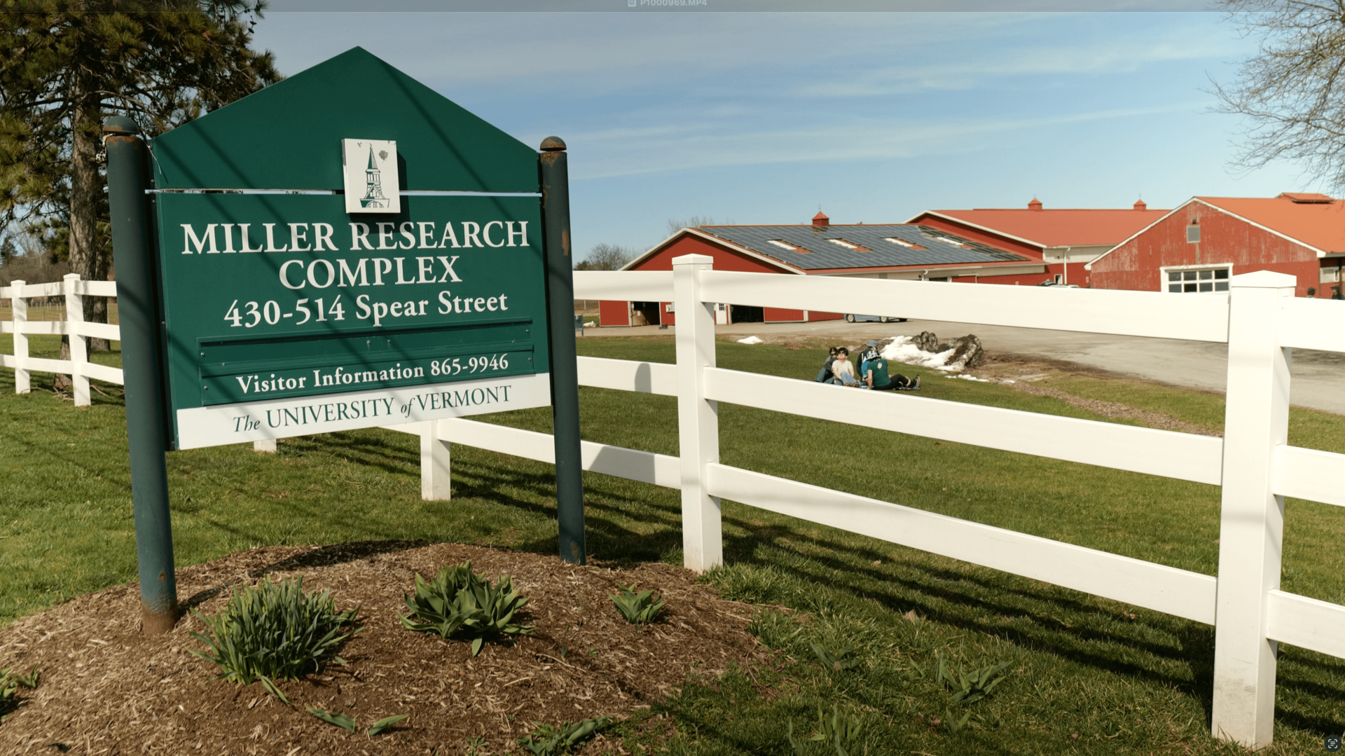 Signage at the gate of Miller Farm