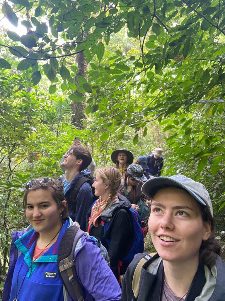 Students walking through tropics in Costa Rica