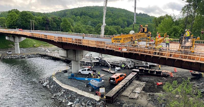 Bridge under repair in Vermont