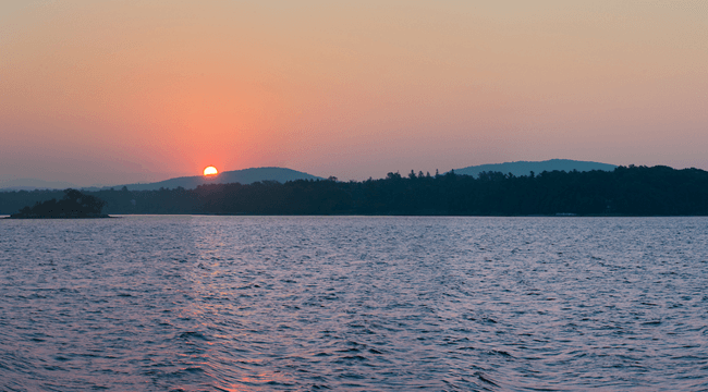 Sunset over Lake Champlain near Charlotte Vermont