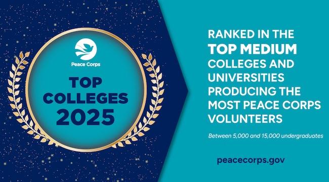 Peace Corps "top colleges 2025" graphic