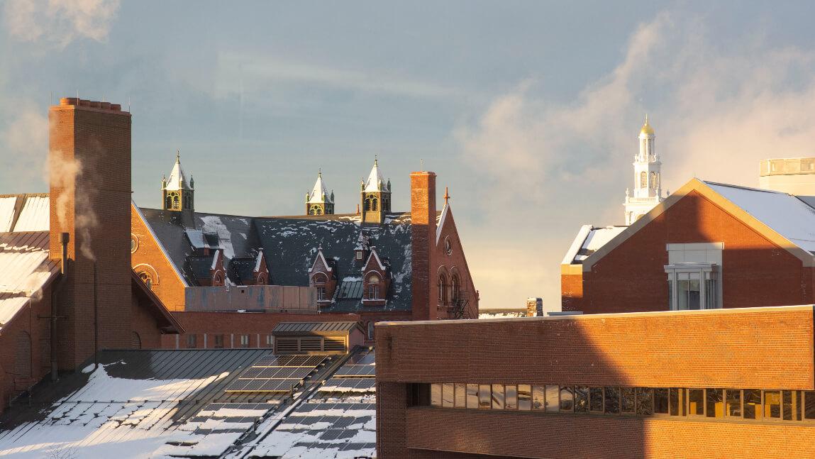 Winter scene on campus