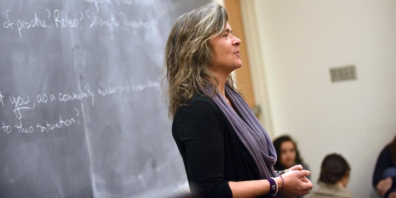 Celia Cuddy teaching in the Social Work program at UVM.